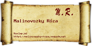 Malinovszky Róza névjegykártya