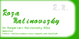 roza malinovszky business card