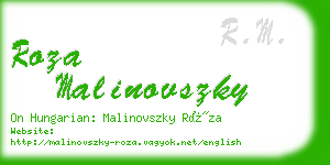 roza malinovszky business card